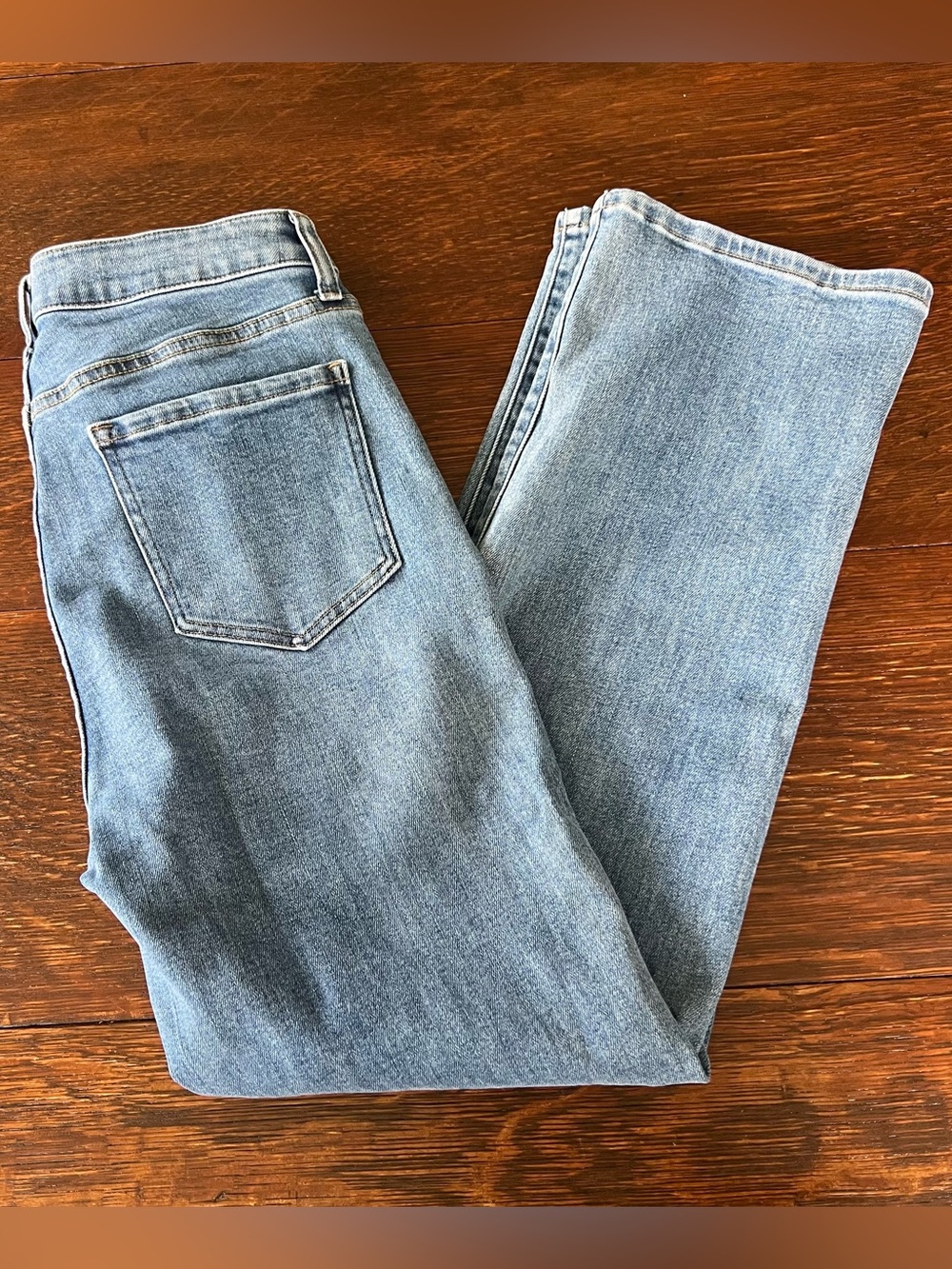 Quince Stretch High Rise Straight Jeans Medium Wash Size 30